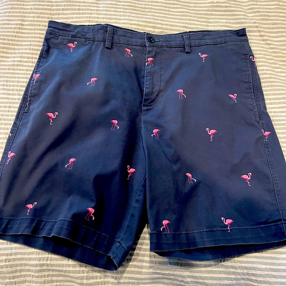 Men’s Chap Flamingo Shorts - Navy Blue, Size 38, Stretch